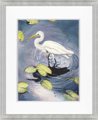 39" x 32" Lily Pad Stroll Framed Coastal Print Under Glass