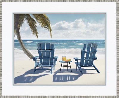 32" x 38" Vacation Views 1 Framed Coastal Print Under Glass