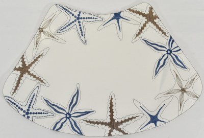 13" x 19" Dark Blue Starfish Coastal Wedge Placemat
