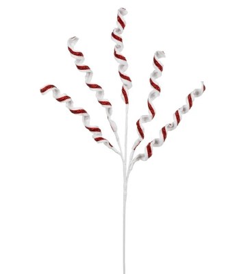 32" Red and White Spiral Spray