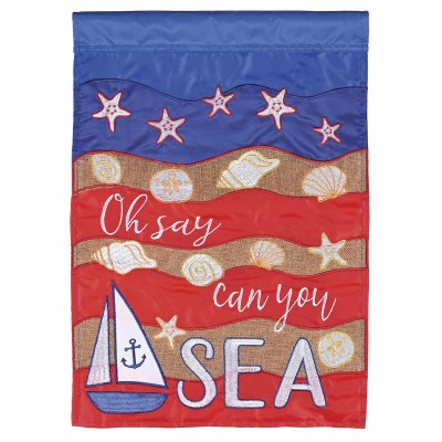 18" x 13" "Oh Say Can You Sea" Fourth of July Mini Garden Flag