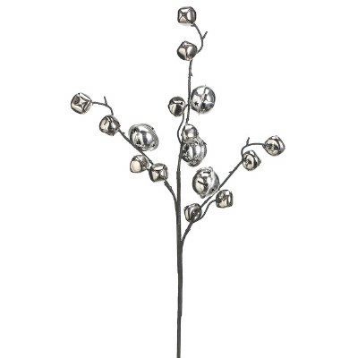 21" Silver Jingle Bell Spray