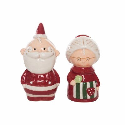 5" Santa and Mrs. Claus Ceramic Salt and Pepper Shakers