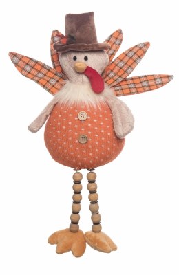 18" Plush Turkey Wearing a Hat Shelf Sitter