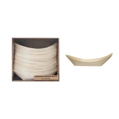 Box of 50 7" Natural Wood Bowls