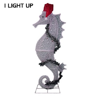 42" LED Christmas Seahorse Statue