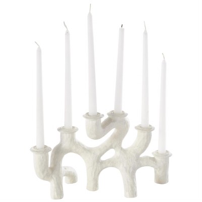 8" Cream Six Taper Candleholder