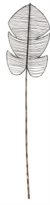 79" Black Rattan Monstera Leaf