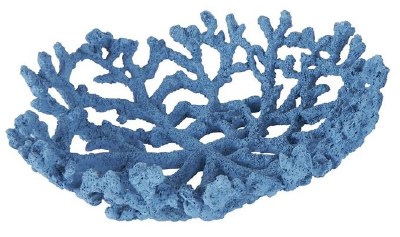 12" Round Faux Blue Coral Bowl
