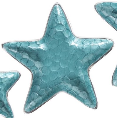 11" Teal and Silver Metal Starfish Dish