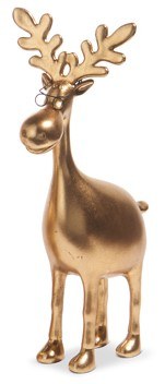 13" Gold Polyresin Moose Wearing Glasses Standing