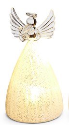 5" LED White and Gold Glass Angel Figurine