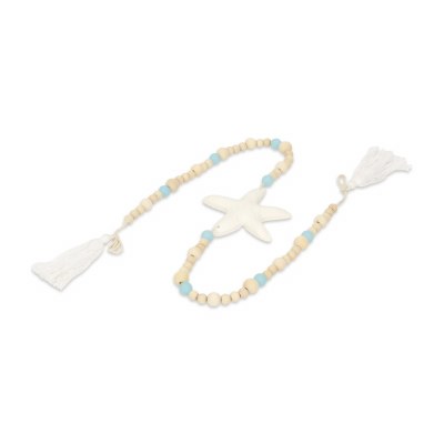 47" Brown and Blue Beads and Starfish Table Garland