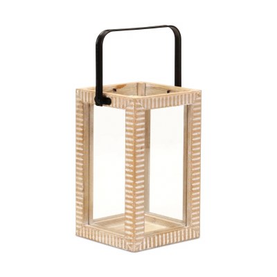 13" Wood Lantern With a Handle