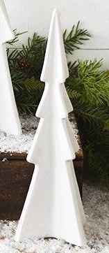 Medium White Modern Ceramic Christmas Tree Statue