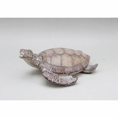 6" Taupe Polyresin Sea Turtle Statue