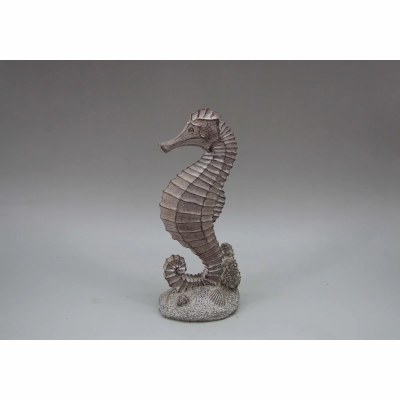 7" Taupe Polyresin Seahorse Statue