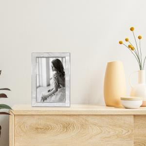 4" x 6" Mother of Pearl and Silver Metal Picture Frame