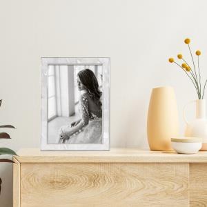 5" x 7" Mother of Pearl and Silver Metal Picture Frame