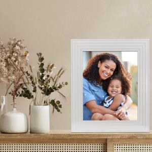8" x 10" White Ribbed Wood Picture Frame
