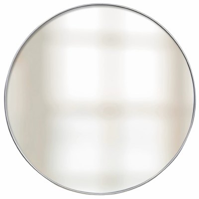32" Round Thin Silver Frame Wall Mirror