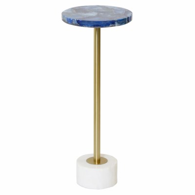 10" Round Blue Agate End Table