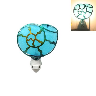 4" Blue Nautilus Shell Glass Nightlight