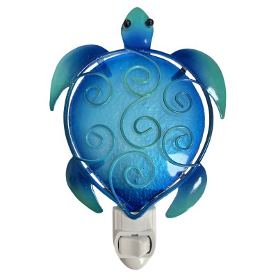 5" Blue Sea Turtle Glass Nightlight