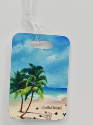 4" Sanibel Island Palm Trees Luggage tage