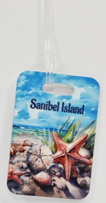 4" Sanibel Island Starfish on the Beach Luggage Tag