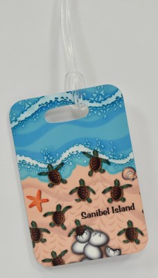 4" Sanibel Island Sea Turtle Hatchlings Luggage Tag
