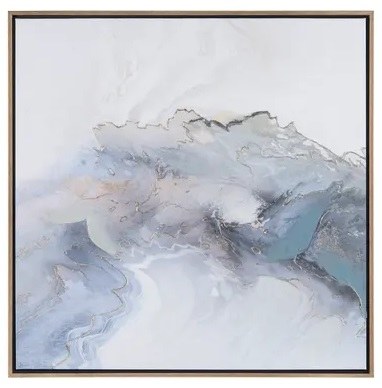 40" Sq Black and Multicolor Framed Abstract Canvas