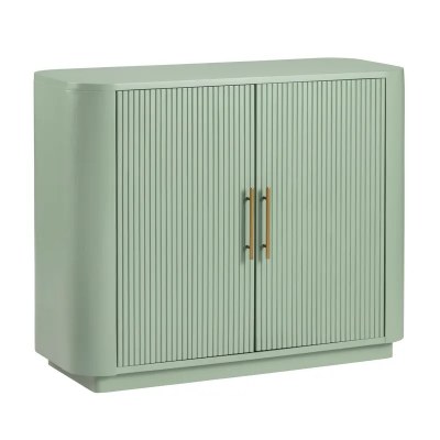 39" Green Two Ribbed Doors Cabinet
