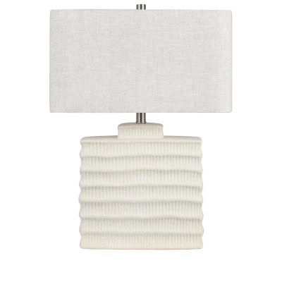 25" Sand Ribbed Textured Ceramic Table Lamp