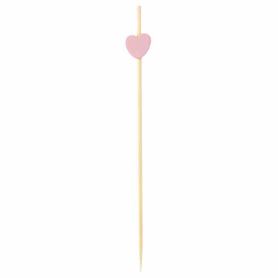 Pack of 100 4.5" Pink Heart Picks