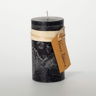 3" x 6" Black Wax PiIllar Candle