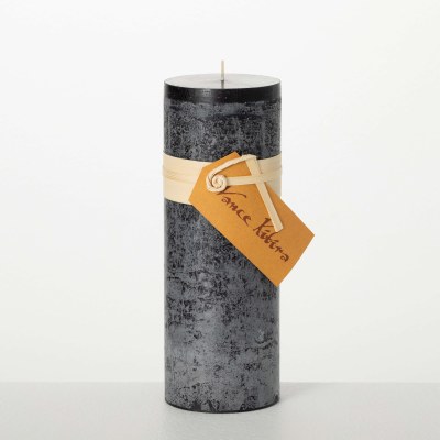 3" x 9" Black Wax PiIllar Candle