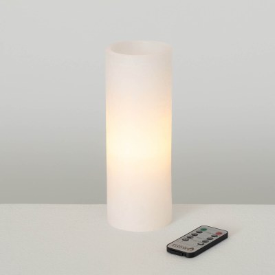 3" x 9" LED White Wax Pillar Candle