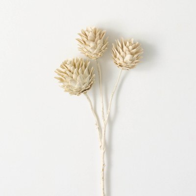 23" Faux White Dragon Flower Spray