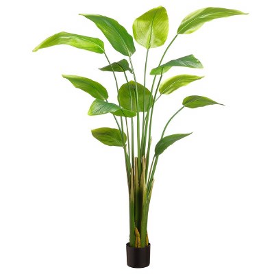 6' Faux Green Beauty Banana Leaf Potted Tree