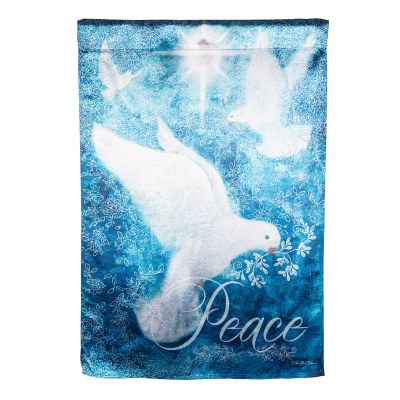 43" x 29" "PEace" White Dove Large Christmas House Flag