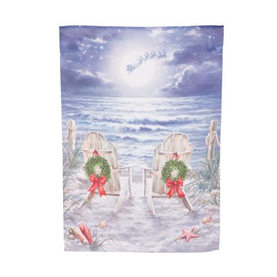 18" x 13" Christmas Beach Chairs Mini Coastal Christmas Garden Flag
