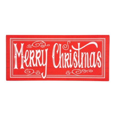 10" x 22" Red "Merry Christmas" Sassafras Doormat Insert