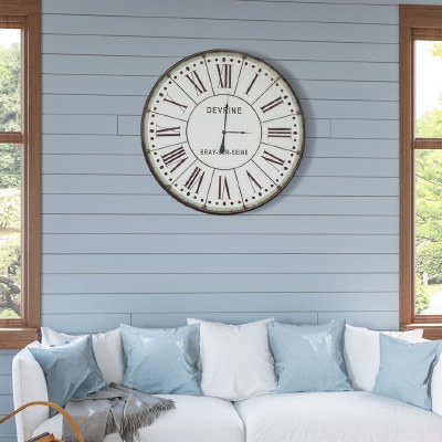 47" Round Green Rim Devrine Wall Clock