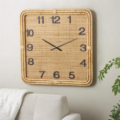 31 Sq Natural Woven Coastal Wall Clock
