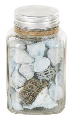 6" Blue Seashells in a Glass Jar