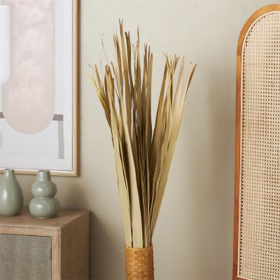 Bundle of Six 58" Dried Natural Palm Leaves on Sticks