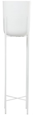47" White Pot With a Metal Stand