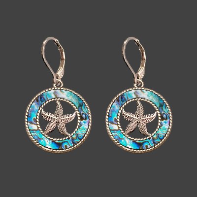Abalone Shell and Starfish Earrings