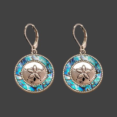 Abalone Shell and Sand Dollar Earrings
